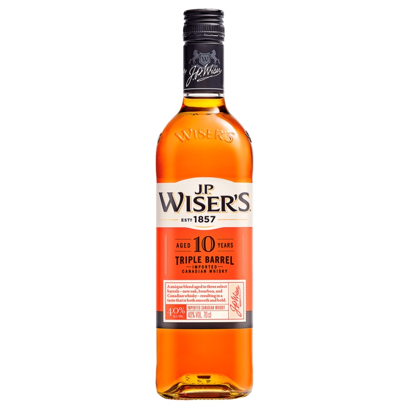 J.P. Wiser's Canadischer Whisky 10 Jahre 40% 0,7l